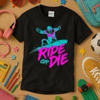Ride Or Die Snow Boarding Kids T-Shirt thumb 3