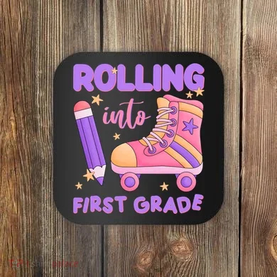 Rolling Into First Grade Cute Coaster