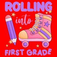 Rolling Into First Grade Cute Santa Hat thumb 1