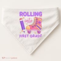 Rolling Into First Grade Cute USA-Made Doggie Bandana thumb 0