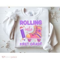 Rolling Into First Grade Cute Sweatshirt thumb 2