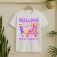 Rolling Into First Grade Cute T-Shirt thumb 2