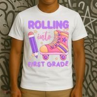 Rolling Into First Grade Cute T-Shirt thumb 3