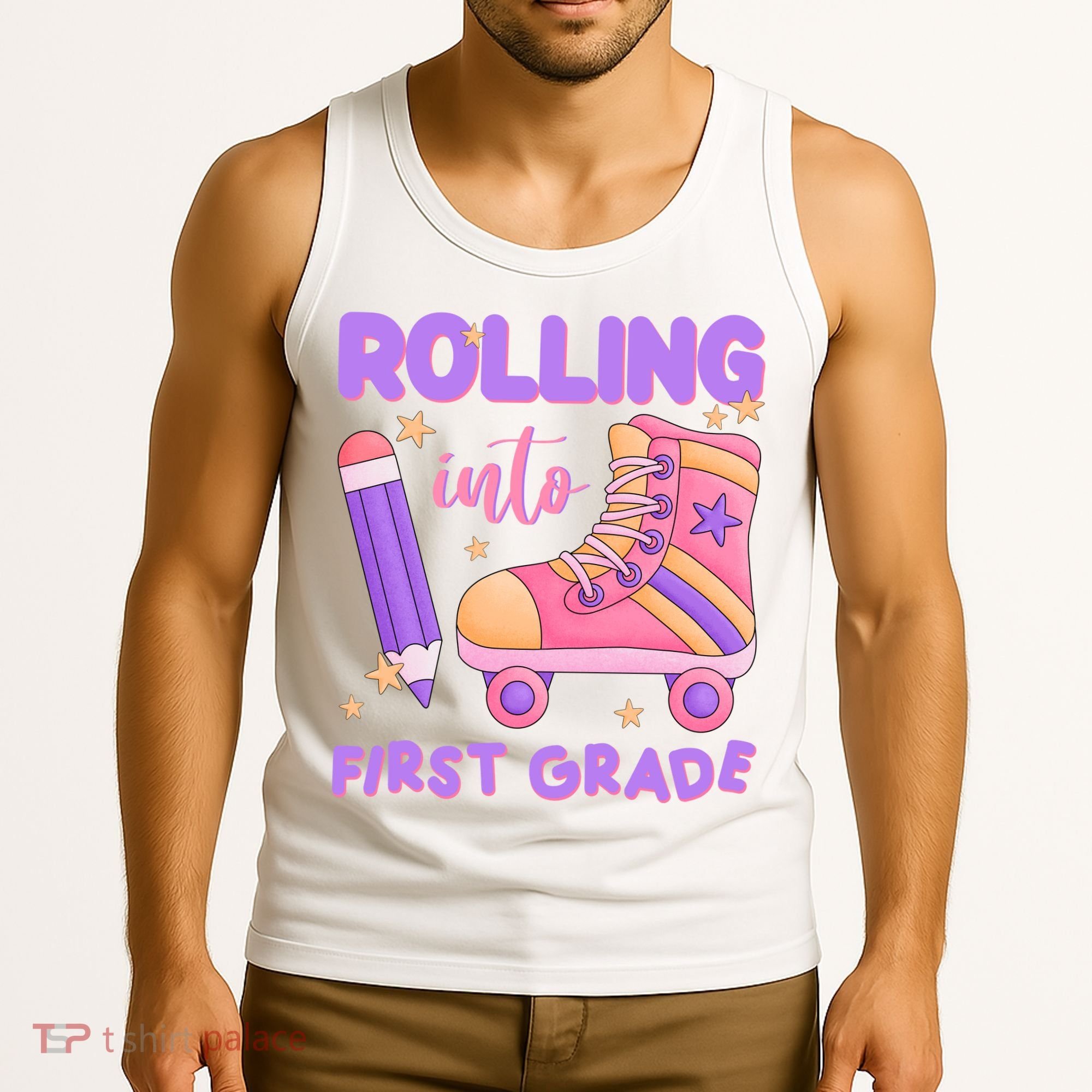 Rolling Into First Grade Cute Tank Top