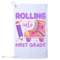 Rolling Into First Grade Cute Golf Towel thumb 0