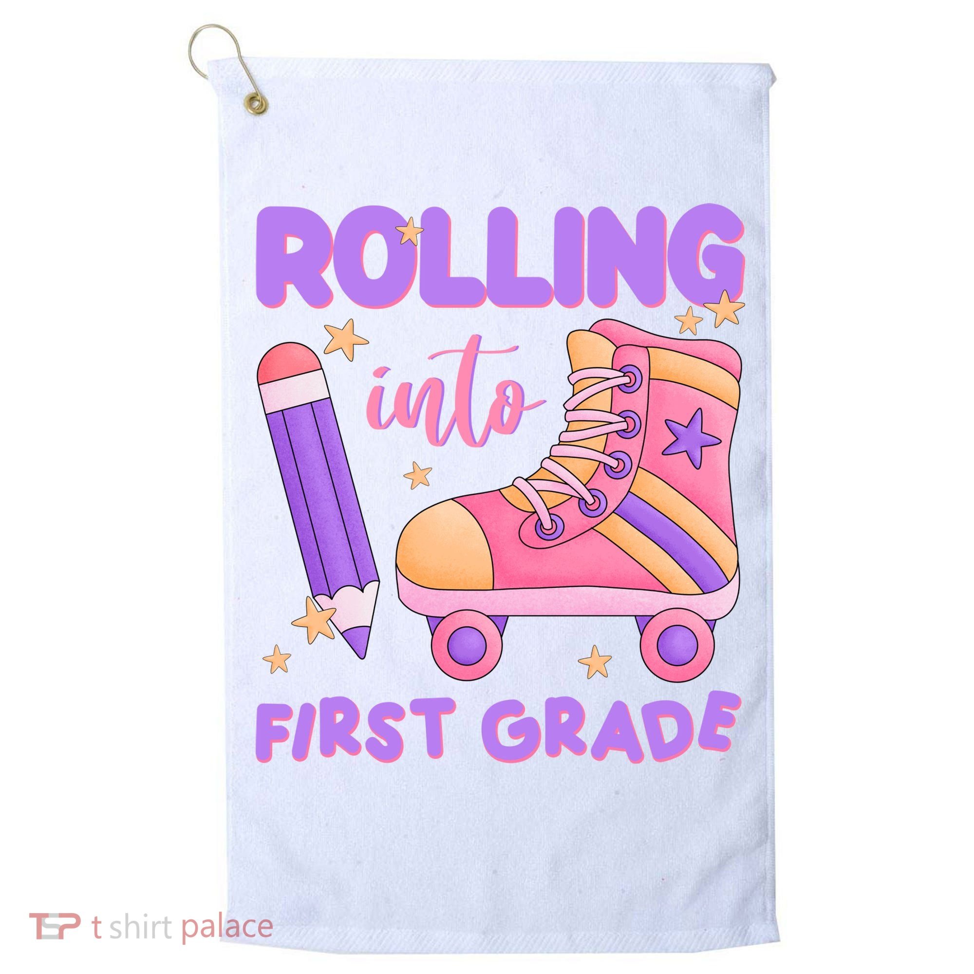 Rolling Into First Grade Cute Golf Towel