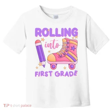 Rolling Into First Grade Cute Toddler T-Shirt