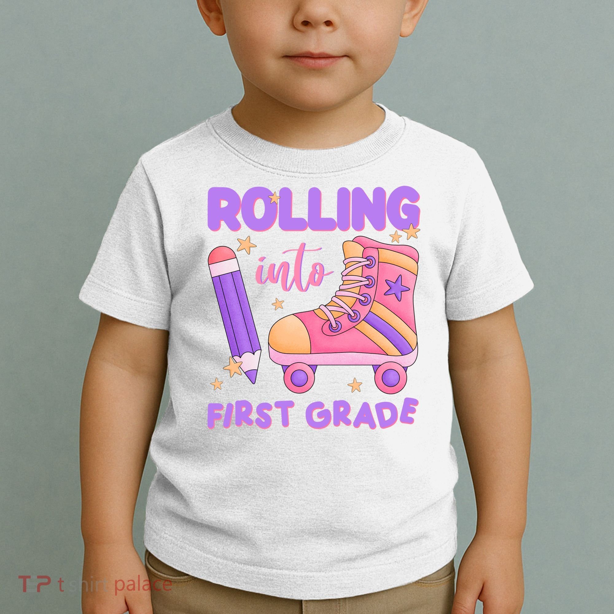 Rolling Into First Grade Cute Toddler T-Shirt