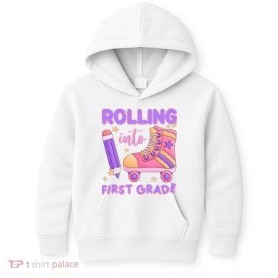 Rolling Into First Grade Cute Kids Hoodie