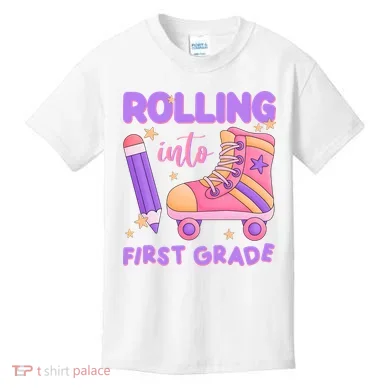 Rolling Into First Grade Cute Kids T-Shirt