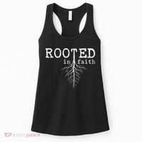 Rooted In Faith Pro Christian Pro Believers Faithful Women's Tank Top thumb 0