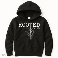 Rooted In Faith Pro Christian Pro Believers Faithful Kids Hoodie thumb 0