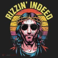 Rizzin Indeed Funny Jesus He Is Rizzin Easter Christian Women's Sweatshirt thumb 2