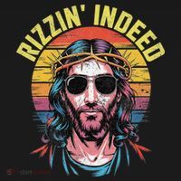 Rizzin Indeed Funny Jesus He Is Rizzin Easter Christian Apron thumb 3