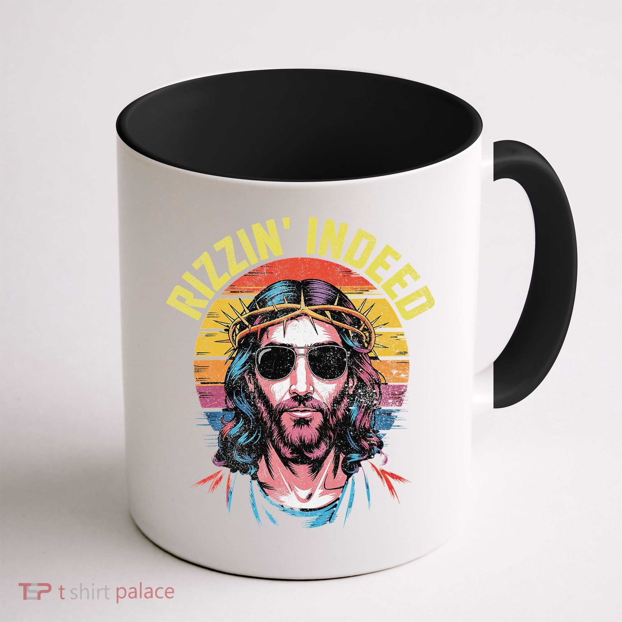 Rizzin Indeed Funny Jesus He Is Rizzin Easter Christian Coffee Mug