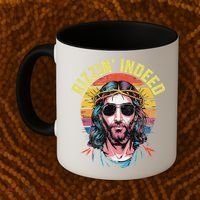 Rizzin Indeed Funny Jesus He Is Rizzin Easter Christian Coffee Mug thumb 2