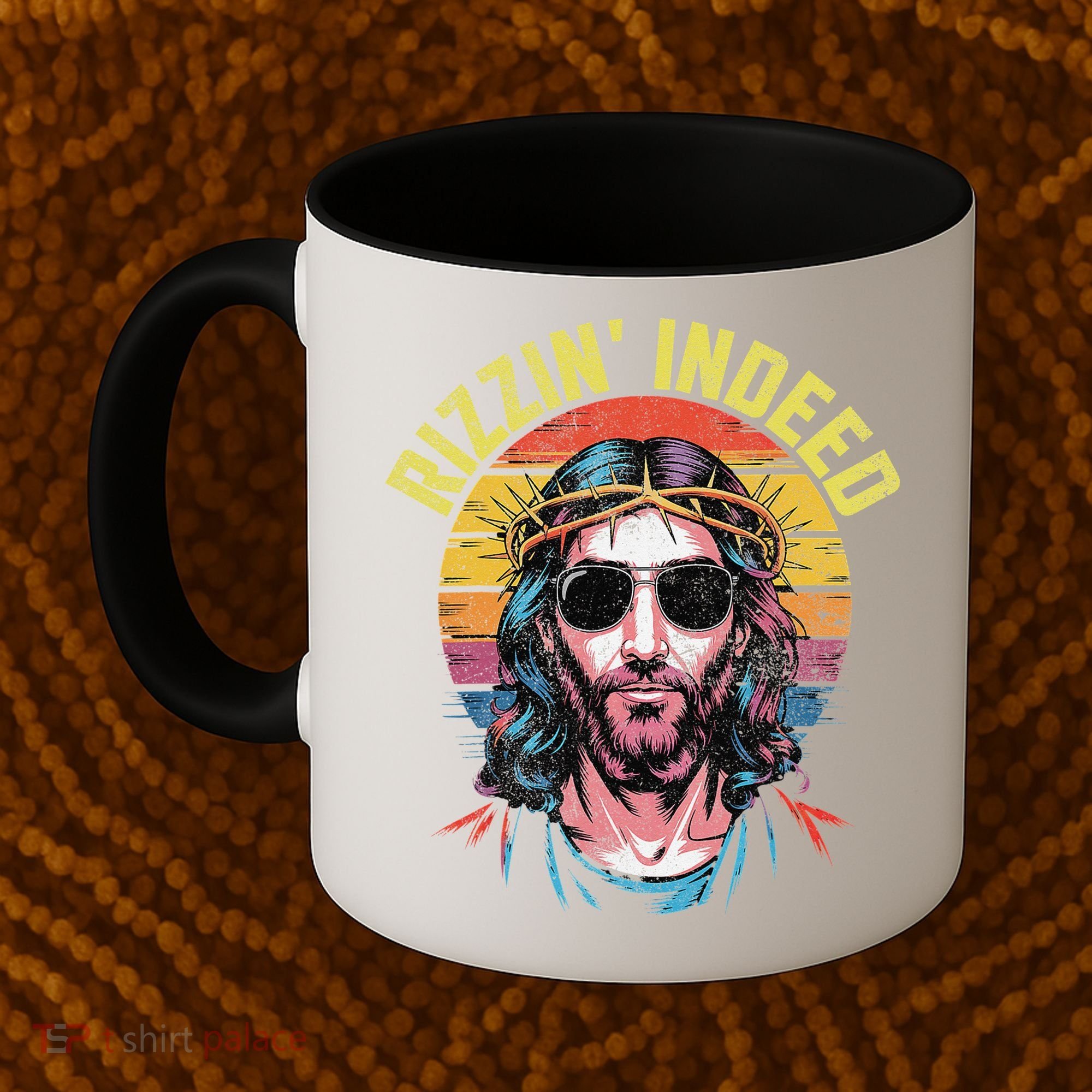 Rizzin Indeed Funny Jesus He Is Rizzin Easter Christian Coffee Mug