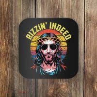 Rizzin Indeed Funny Jesus He Is Rizzin Easter Christian Coaster thumb 0