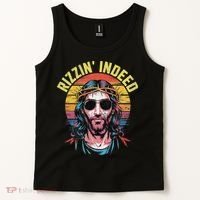 Rizzin Indeed Funny Jesus He Is Rizzin Easter Christian Tank Top thumb 2