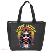 Rizzin Indeed Funny Jesus He Is Rizzin Easter Christian Tote Bag thumb 0