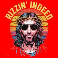 Rizzin Indeed Funny Jesus He Is Rizzin Easter Christian Santa Hat thumb 1