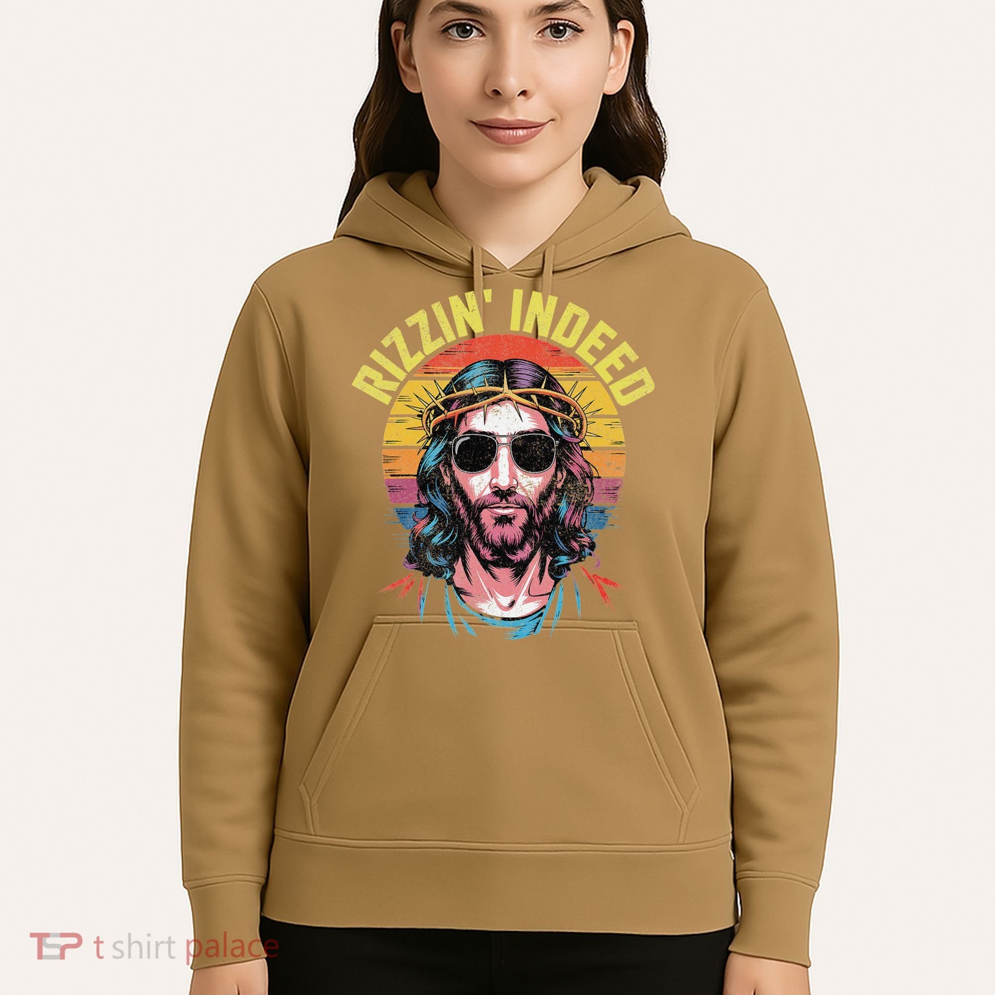 Rizzin Indeed Funny Jesus He Is Rizzin Easter Christian Hoodie