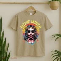 Rizzin Indeed Funny Jesus He Is Rizzin Easter Christian T-Shirt thumb 2