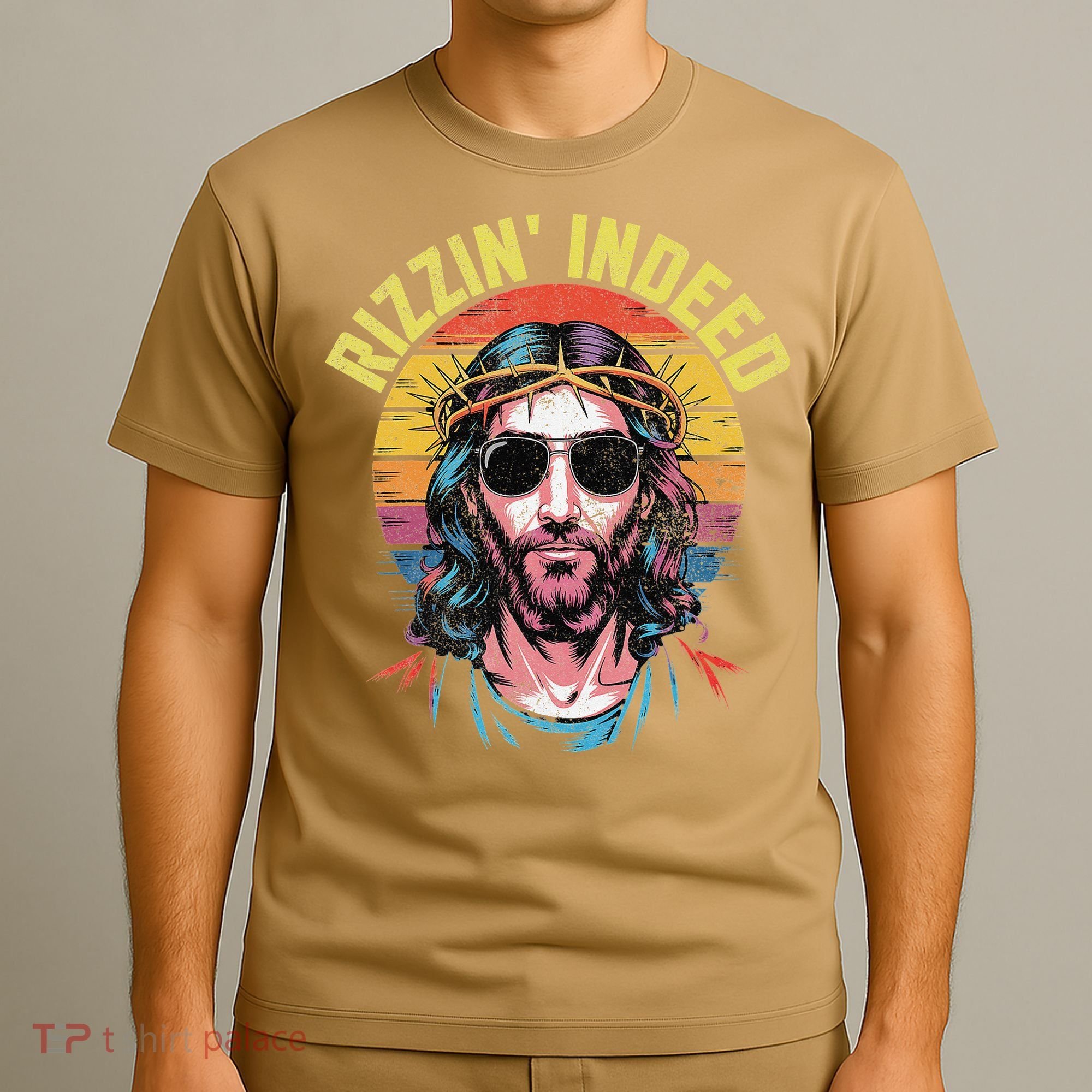 Rizzin Indeed Funny Jesus He Is Rizzin Easter Christian T-Shirt