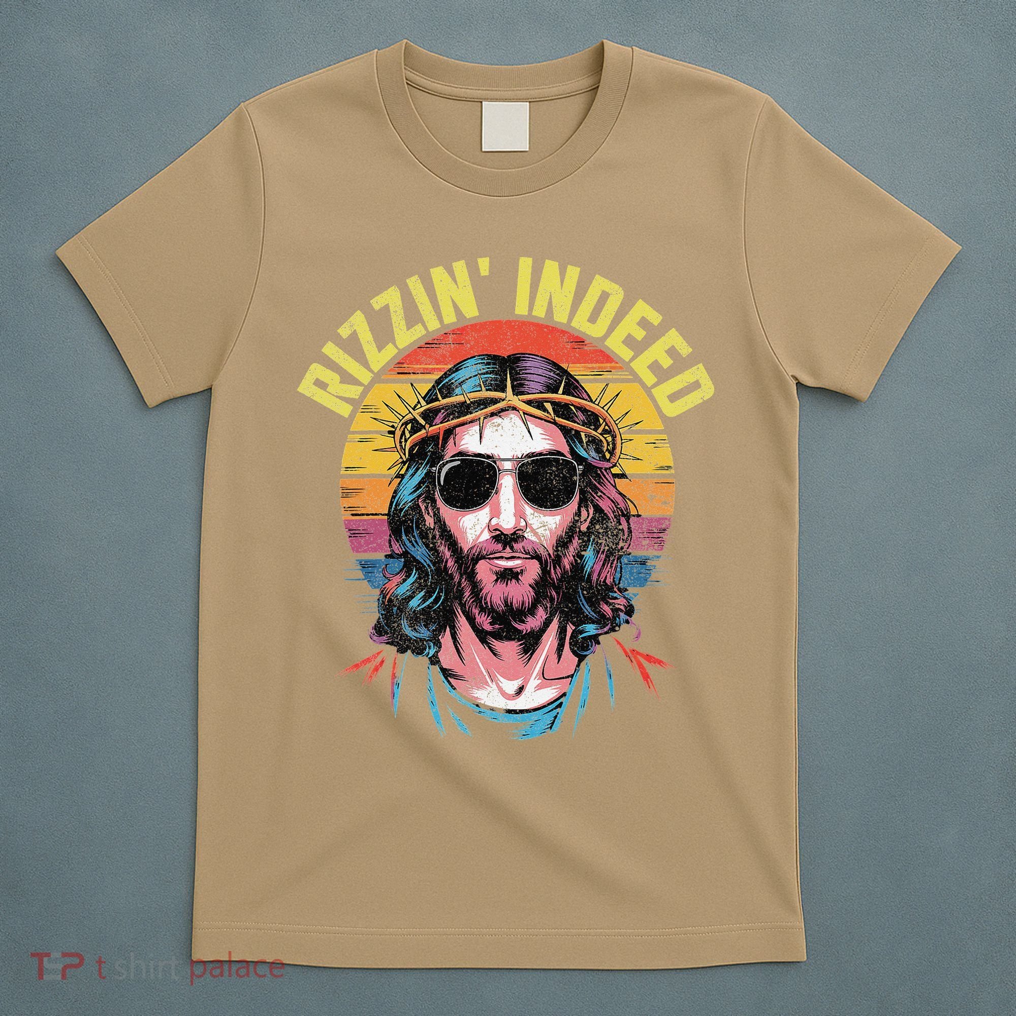 Rizzin Indeed Funny Jesus He Is Rizzin Easter Christian T-Shirt