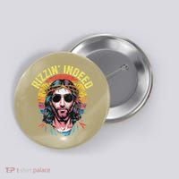 Rizzin Indeed Funny Jesus He Is Rizzin Easter Christian Button thumb 0