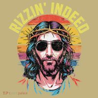 Rizzin Indeed Funny Jesus He Is Rizzin Easter Christian Polo thumb 2