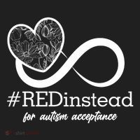 #Red Instead For Autism Acceptance Women's Sweatshirt thumb 2
