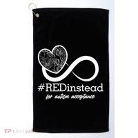 #Red Instead For Autism Acceptance Golf Towel thumb 0