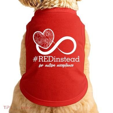 #Red Instead For Autism Acceptance Doggie Tank
