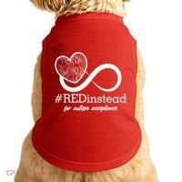 #Red Instead For Autism Acceptance Doggie Tank thumb 0