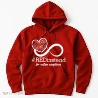 #Red Instead For Autism Acceptance Hoodie thumb 0