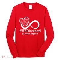 #Red Instead For Autism Acceptance Long Sleeve Shirt thumb 0