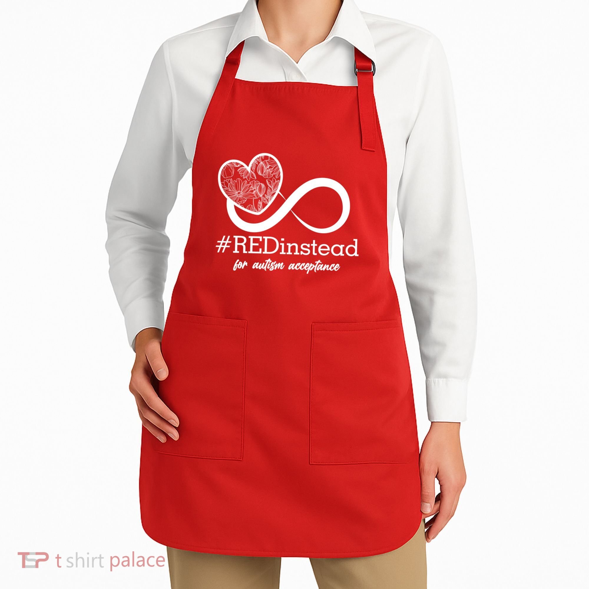 #Red Instead For Autism Acceptance Apron