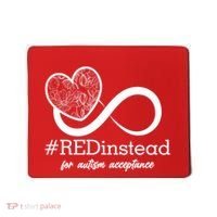 #Red Instead For Autism Acceptance Mousepad thumb 0