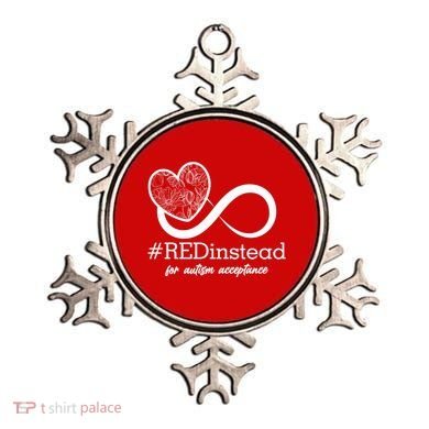 #Red Instead For Autism Acceptance Ornament