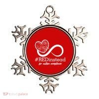 #Red Instead For Autism Acceptance Ornament thumb 0