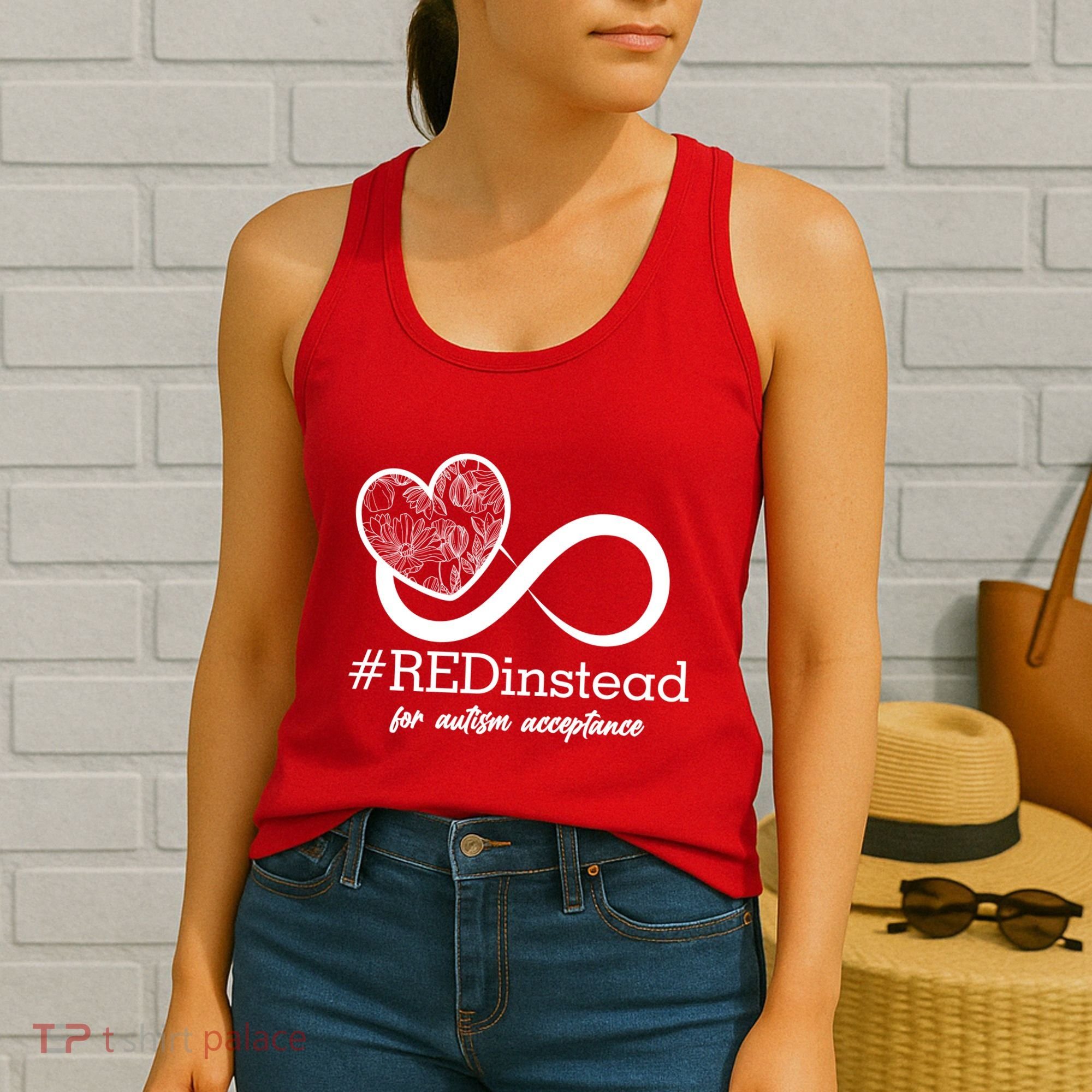 #Red Instead For Autism Acceptance Women's Tank Top