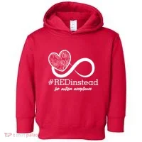 #Red Instead For Autism Acceptance Toddler Hoodie thumb 0