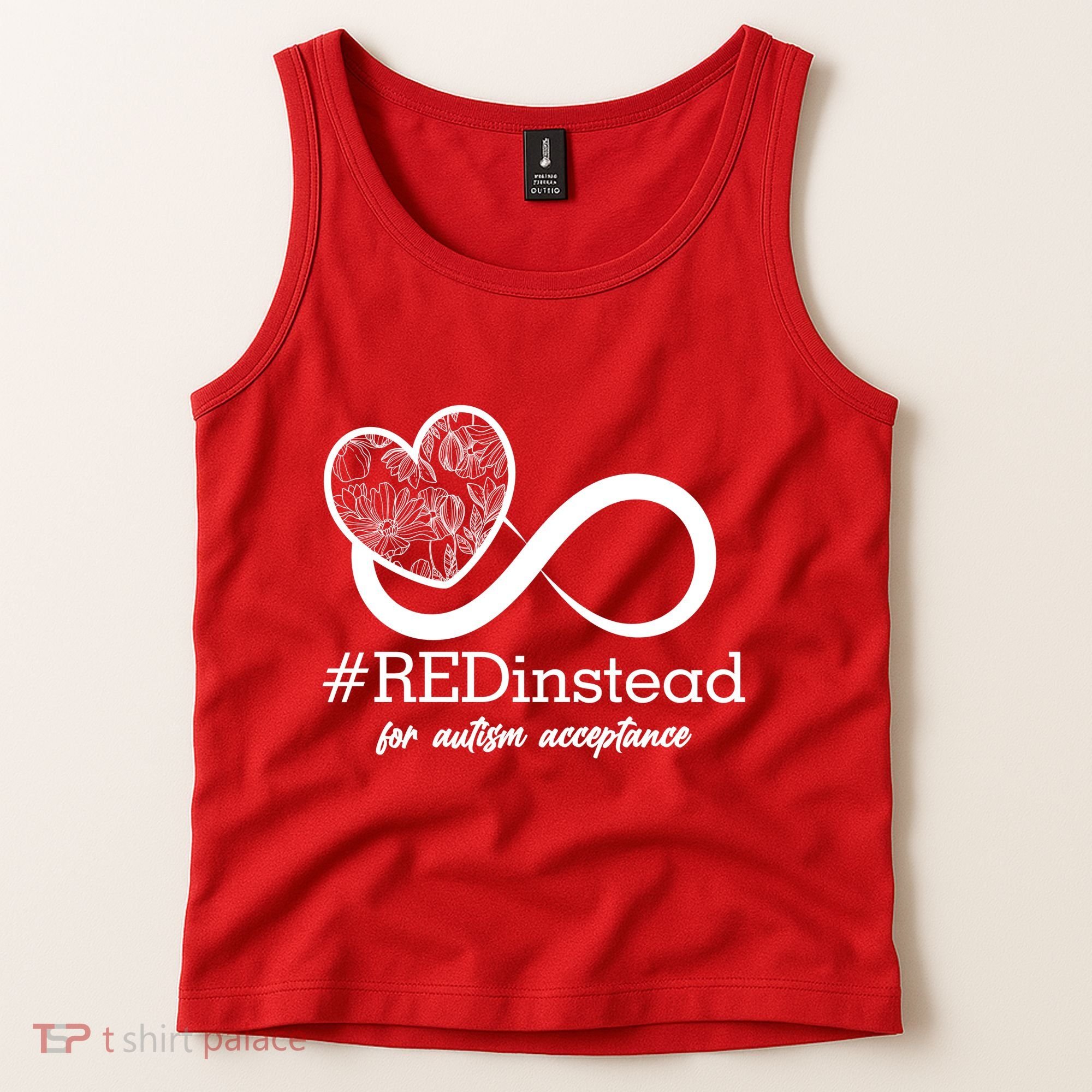 #Red Instead For Autism Acceptance Tank Top
