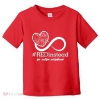 #Red Instead For Autism Acceptance Toddler T-Shirt thumb 0