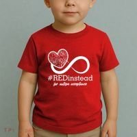 #Red Instead For Autism Acceptance Toddler T-Shirt thumb 2