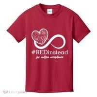 #Red Instead For Autism Acceptance Kids T-Shirt thumb 0