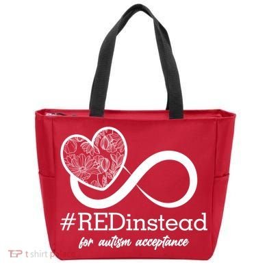 #Red Instead For Autism Acceptance Tote Bag