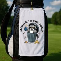 Raccoon I'm Gonna Be The Whole Problem  Golf Towel thumb 2
