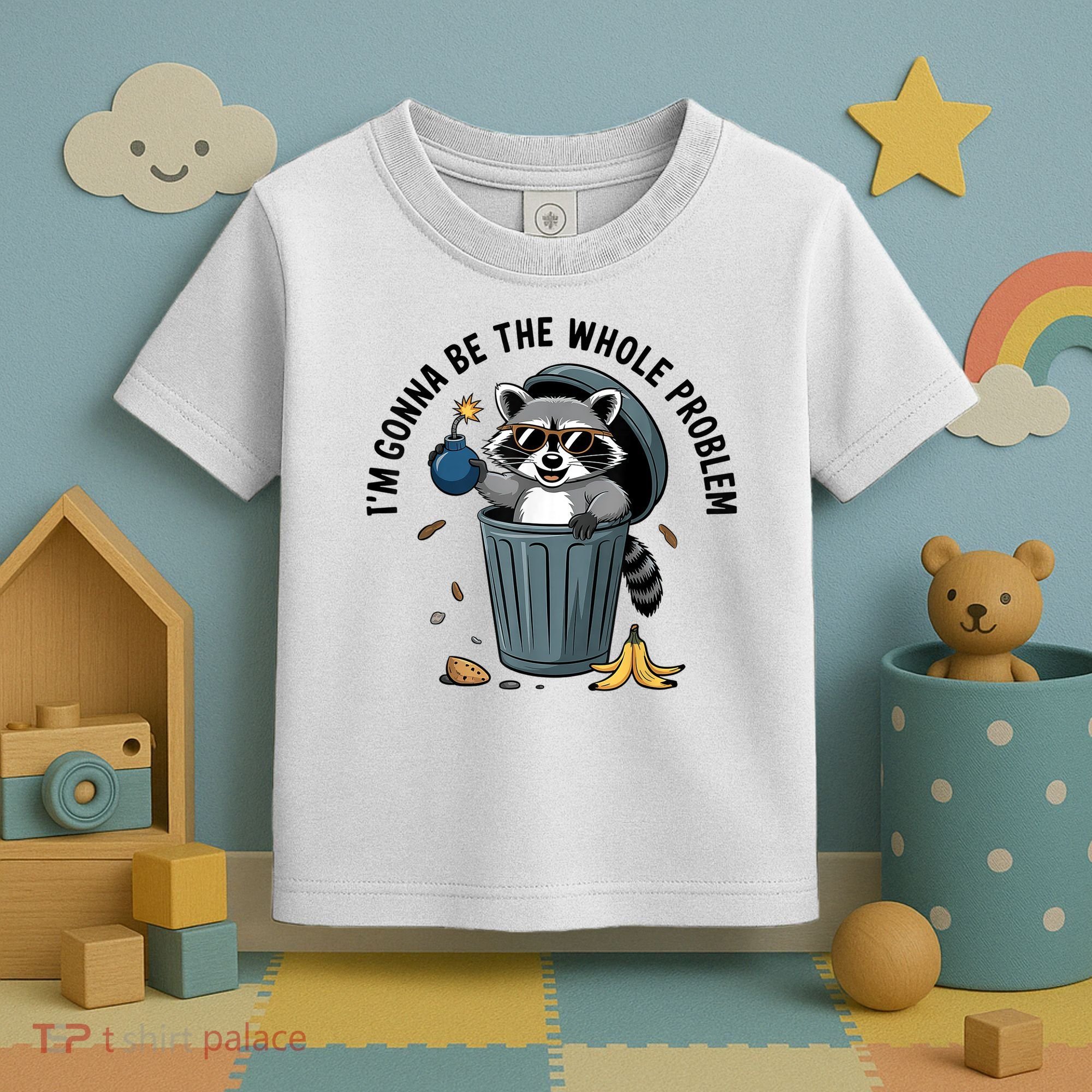 Raccoon I'm Gonna Be The Whole Problem  Toddler T-Shirt